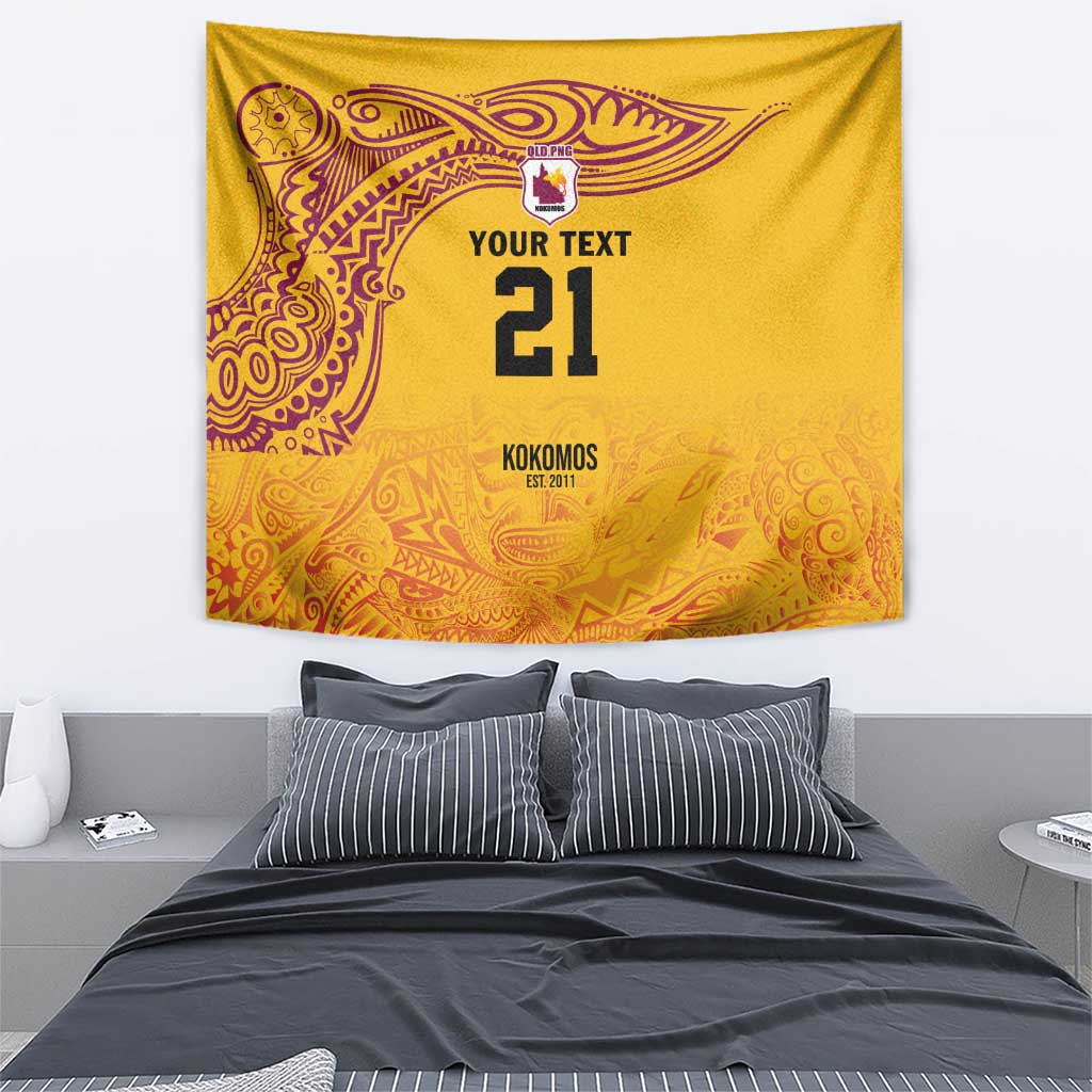 Queensland Papua New Guinea Custom Tapestry All Gold Pacific PNG Tribal Style