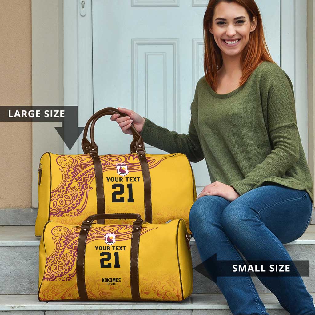 Queensland Papua New Guinea Custom Travel Bag All Gold Pacific PNG Tribal Style LT9 - Polynesian Pride