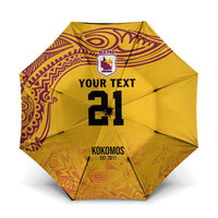 Queensland Papua New Guinea Custom Umbrella All Gold Pacific PNG Tribal Style - Polynesian Pride