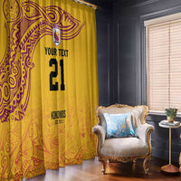 Queensland Papua New Guinea Custom Window Curtain All Gold Pacific PNG Tribal Style LT9 - Polynesian Pride