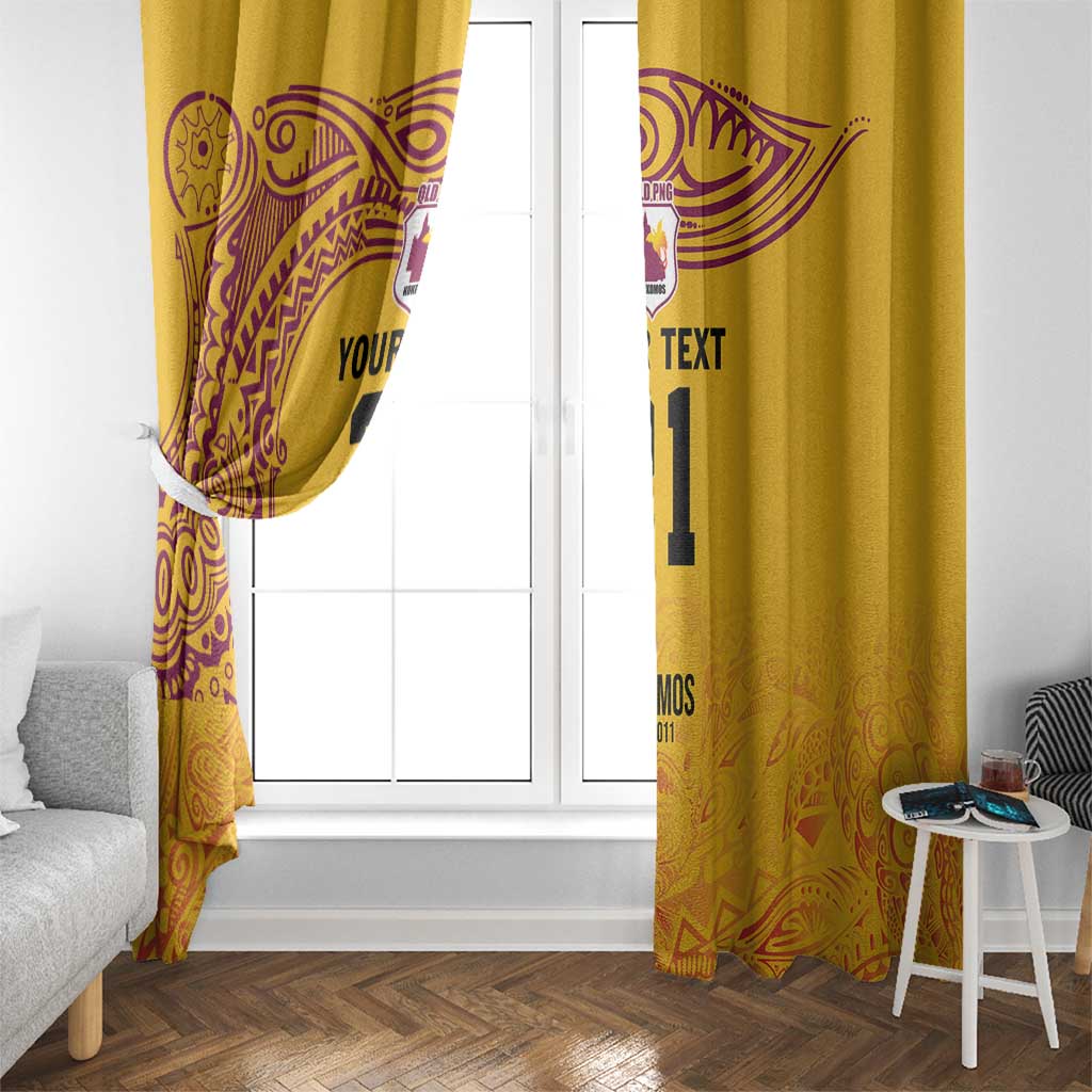 Queensland Papua New Guinea Custom Window Curtain All Gold Pacific PNG Tribal Style LT9 - Polynesian Pride