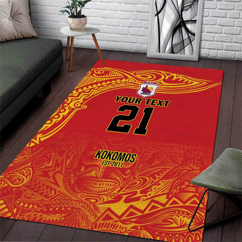 Queensland Papua New Guinea Custom Area Rug All Red Pacific PNG Tribal Style LT9 Red - Polynesian Pride