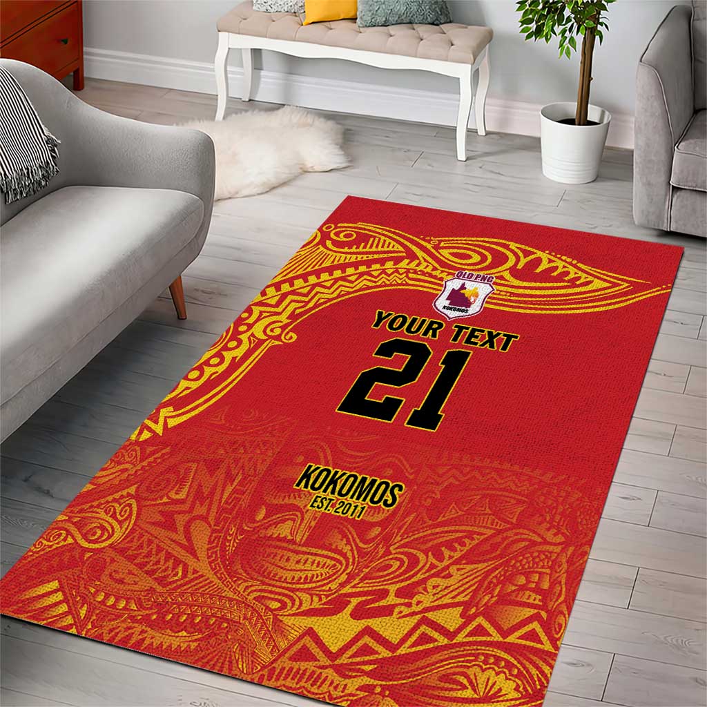 Queensland Papua New Guinea Custom Area Rug All Red Pacific PNG Tribal Style LT9 - Polynesian Pride