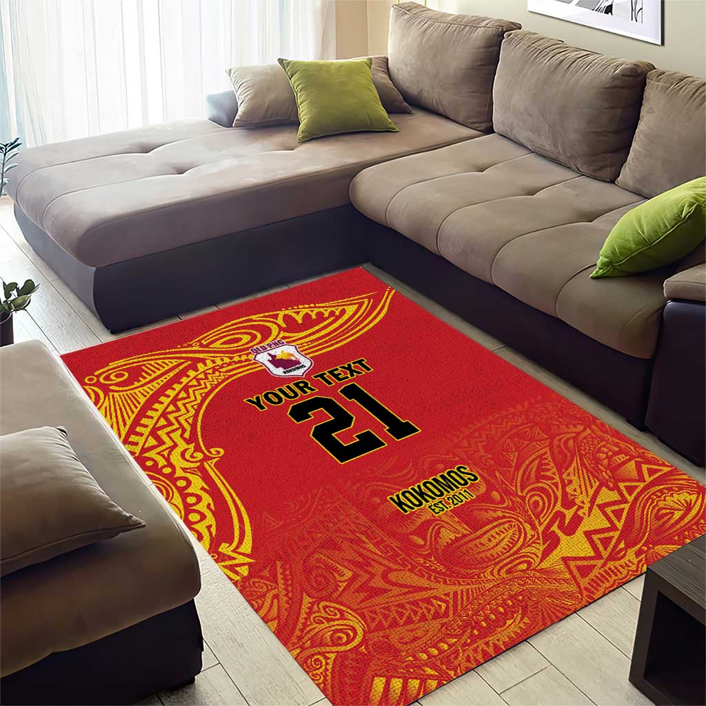 Queensland Papua New Guinea Custom Area Rug All Red Pacific PNG Tribal Style LT9 - Polynesian Pride