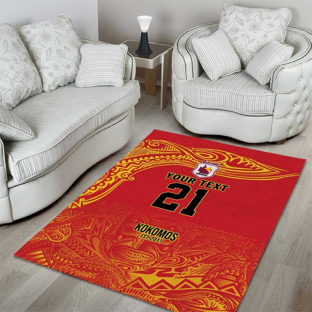 Queensland Papua New Guinea Custom Area Rug All Red Pacific PNG Tribal Style LT9 - Polynesian Pride