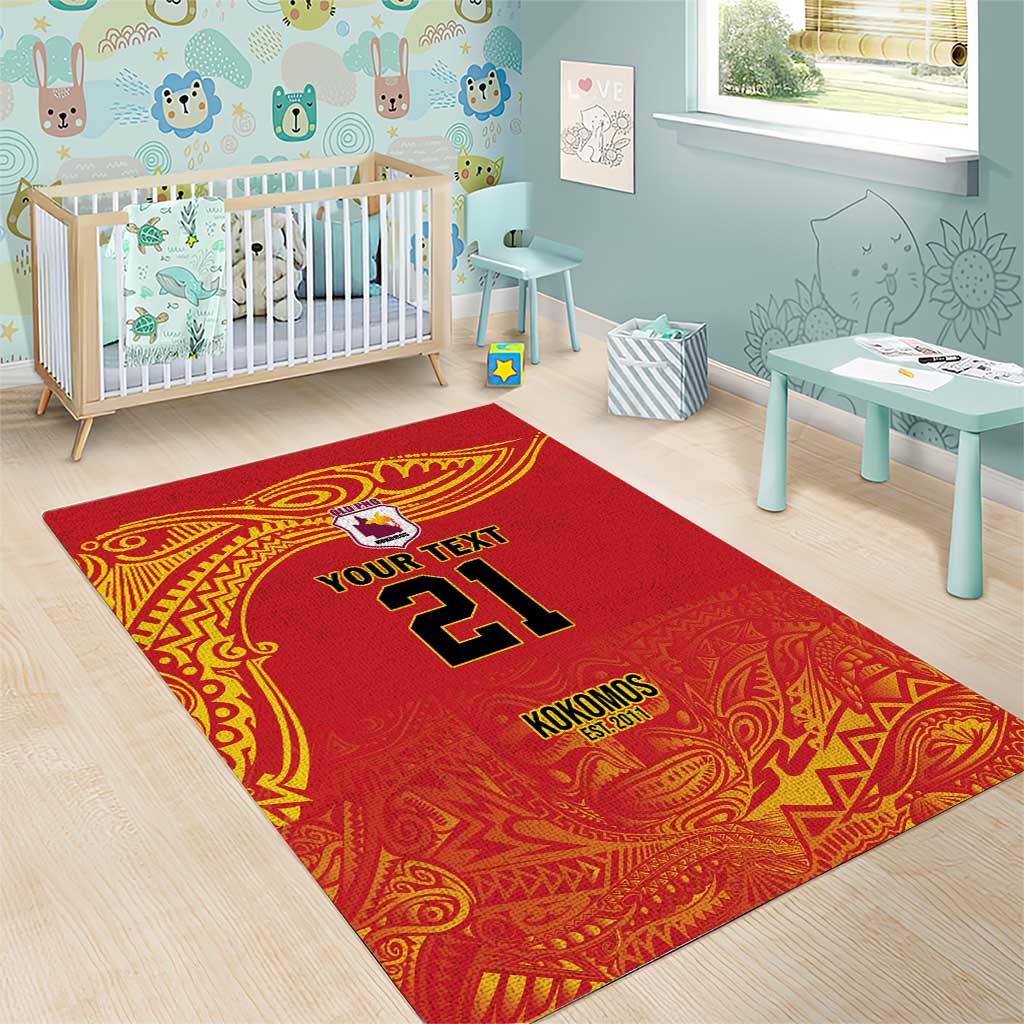 Queensland Papua New Guinea Custom Area Rug All Red Pacific PNG Tribal Style LT9 - Polynesian Pride