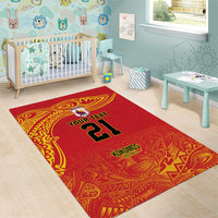 Queensland Papua New Guinea Custom Area Rug All Red Pacific PNG Tribal Style LT9 - Polynesian Pride