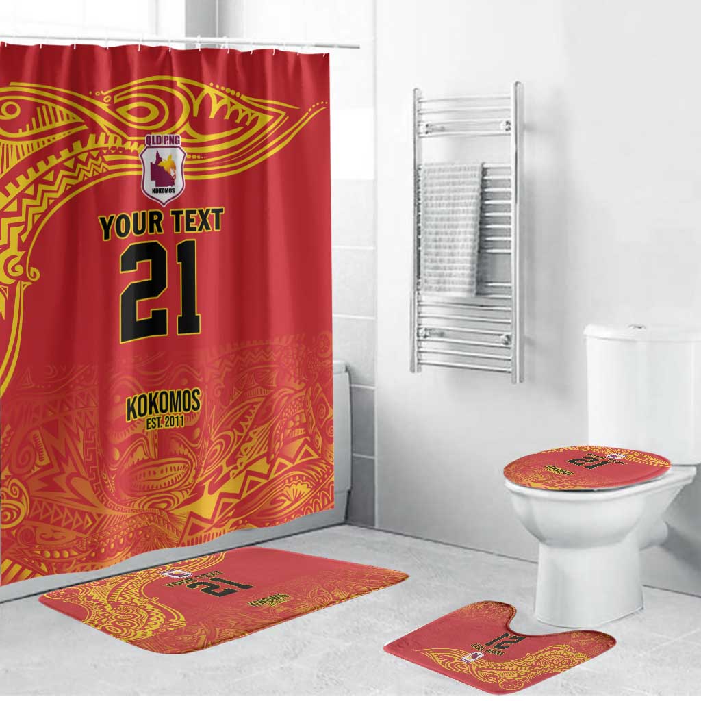 Queensland Papua New Guinea Custom Bathroom Set All Red Pacific PNG Tribal Style - Polynesian Pride