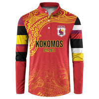 Queensland Papua New Guinea Custom Button Sweatshirt All Red Pacific PNG Tribal Style