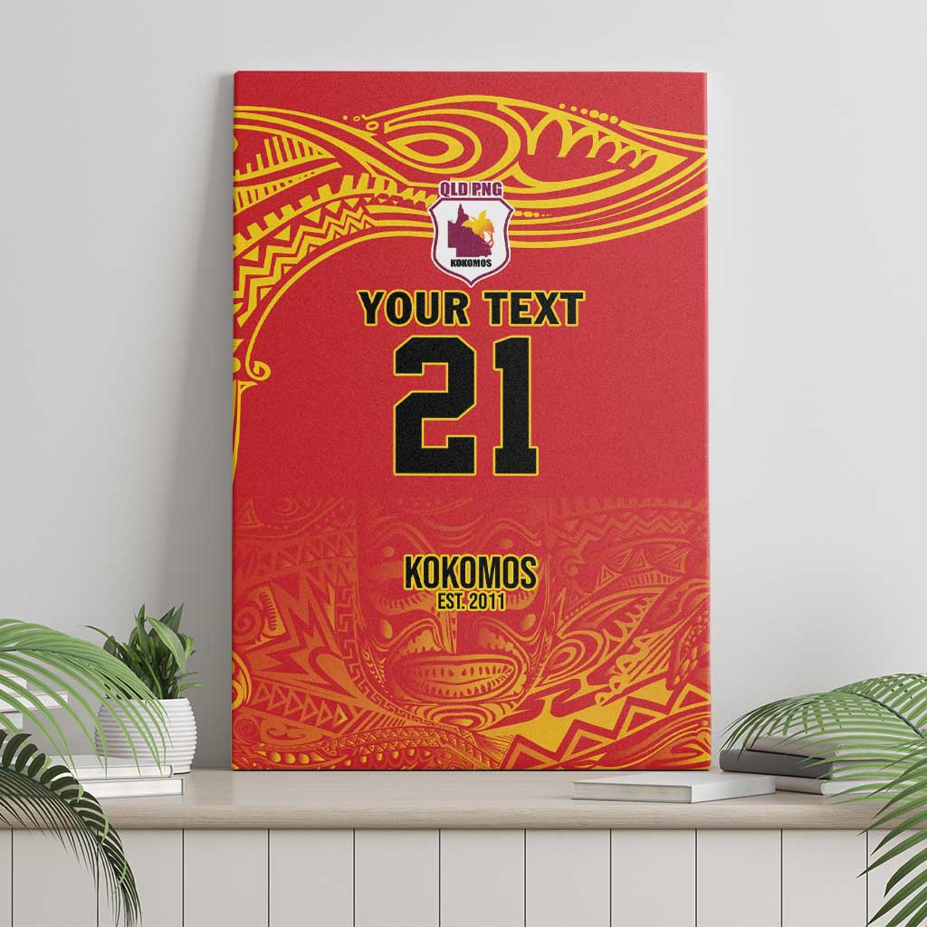 Queensland Papua New Guinea Custom Canvas Wall Art All Red Pacific PNG Tribal Style