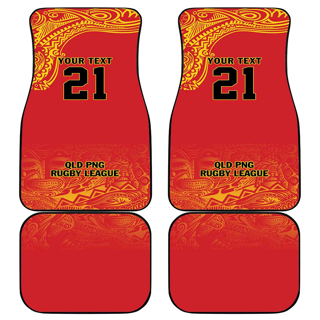 Queensland Papua New Guinea Custom Car Mats All Red Pacific PNG Tribal Style LT9 - Polynesian Pride