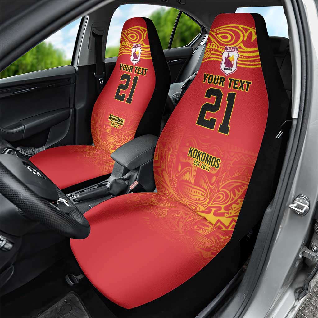 Queensland Papua New Guinea Custom Car Seat Cover All Red Pacific PNG Tribal Style LT9 - Polynesian Pride