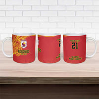 Queensland Papua New Guinea Custom Ceramic Mug All Red Pacific PNG Tribal Style - Polynesian Pride