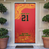 Queensland Papua New Guinea Custom Door Cover All Red Pacific PNG Tribal Style - Polynesian Pride