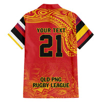 Queensland Papua New Guinea Custom Family Matching Long Sleeve Bodycon Dress and Hawaiian Shirt All Red Pacific PNG Tribal Style