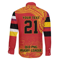 Queensland Papua New Guinea Custom Family Matching Short Sleeve Bodycon Dress and Hawaiian Shirt All Red Pacific PNG Tribal Style