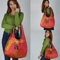 Queensland Papua New Guinea Custom Grocery Bag All Red Pacific PNG Tribal Style LT9 - Polynesian Pride