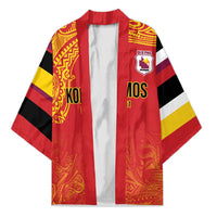 Queensland Papua New Guinea Custom Kimono All Red Pacific PNG Tribal Style - Polynesian Pride