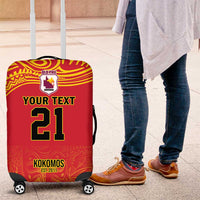 Queensland Papua New Guinea Custom Luggage Cover All Red Pacific PNG Tribal Style