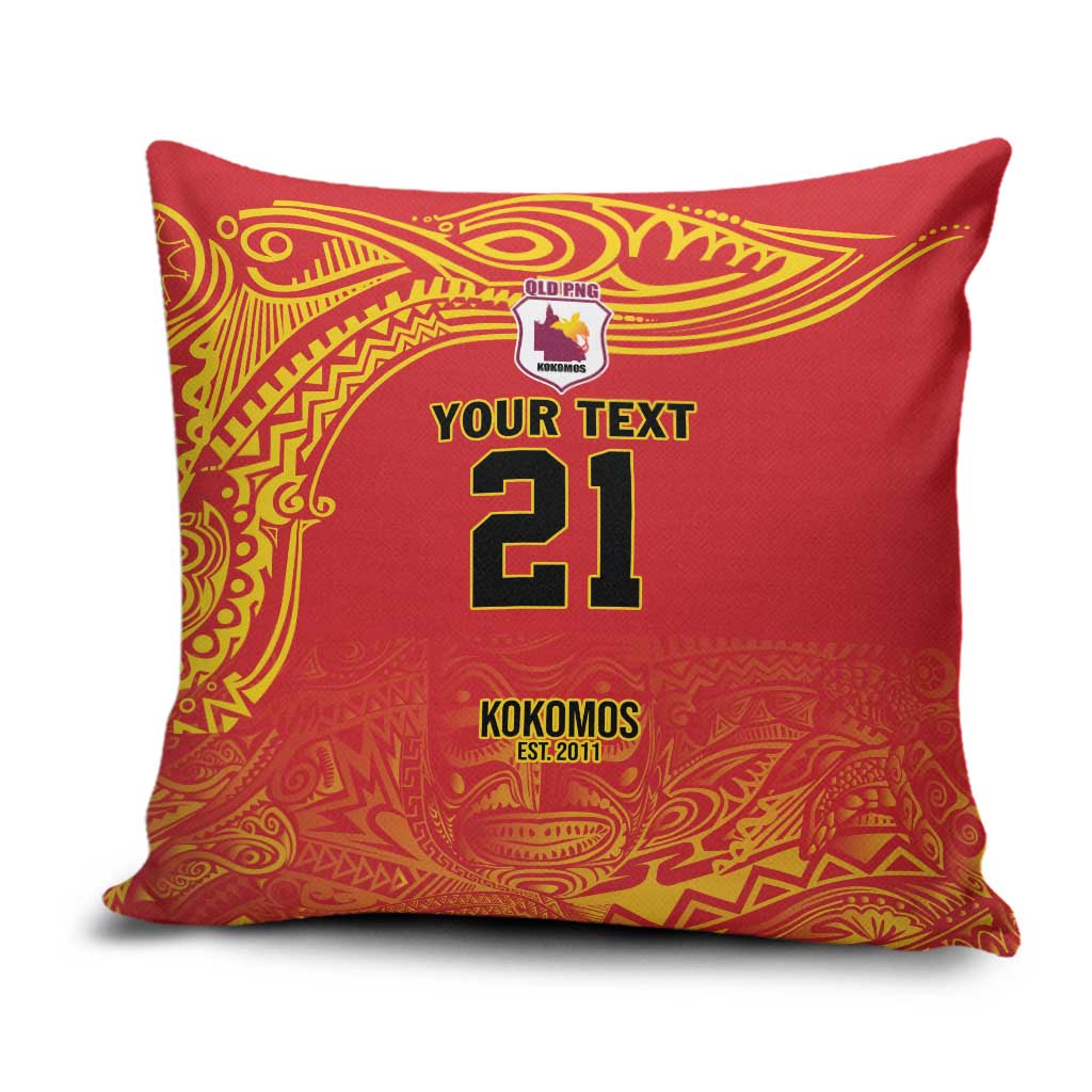 Queensland Papua New Guinea Custom Pillow Cover All Red Pacific PNG Tribal Style LT9 Red - Polynesian Pride