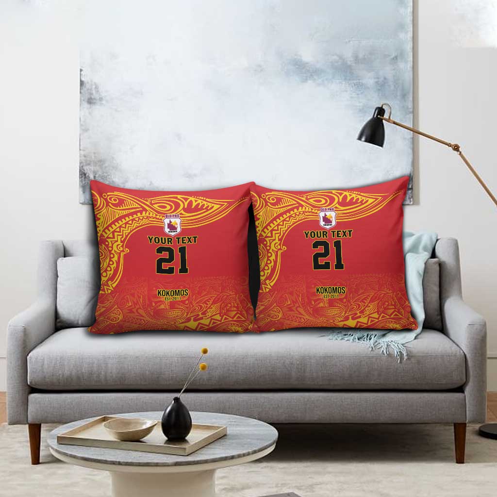 Queensland Papua New Guinea Custom Pillow Cover All Red Pacific PNG Tribal Style LT9 - Polynesian Pride