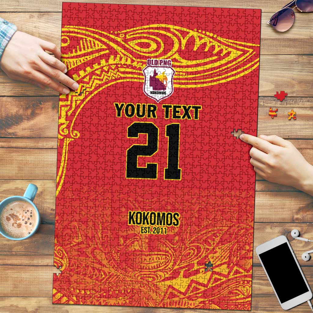 Queensland Papua New Guinea Custom Puzzle All Red Pacific PNG Tribal Style - Polynesian Pride