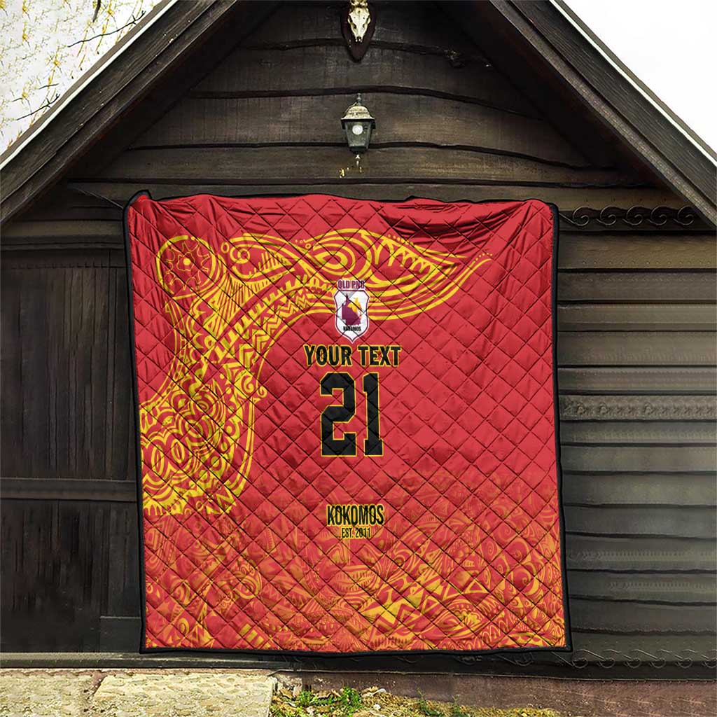 Queensland Papua New Guinea Custom Quilt All Red Pacific PNG Tribal Style