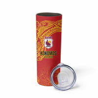 Queensland Papua New Guinea Custom Skinny Tumbler All Red Pacific PNG Tribal Style LT9 - Polynesian Pride