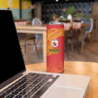 Queensland Papua New Guinea Custom Skinny Tumbler All Red Pacific PNG Tribal Style LT9 - Polynesian Pride