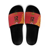 Queensland Papua New Guinea Custom Slide Sandals All Red Pacific PNG Tribal Style LT9 Red - Polynesian Pride