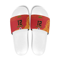 Queensland Papua New Guinea Custom Slide Sandals All Red Pacific PNG Tribal Style LT9 Red - Polynesian Pride
