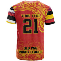 Queensland Papua New Guinea Custom T Shirt All Red Pacific PNG Tribal Style