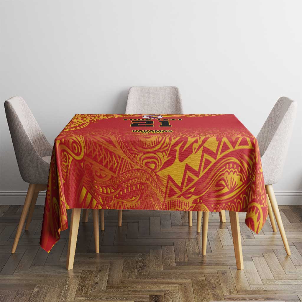 Queensland Papua New Guinea Custom Tablecloth All Red Pacific PNG Tribal Style