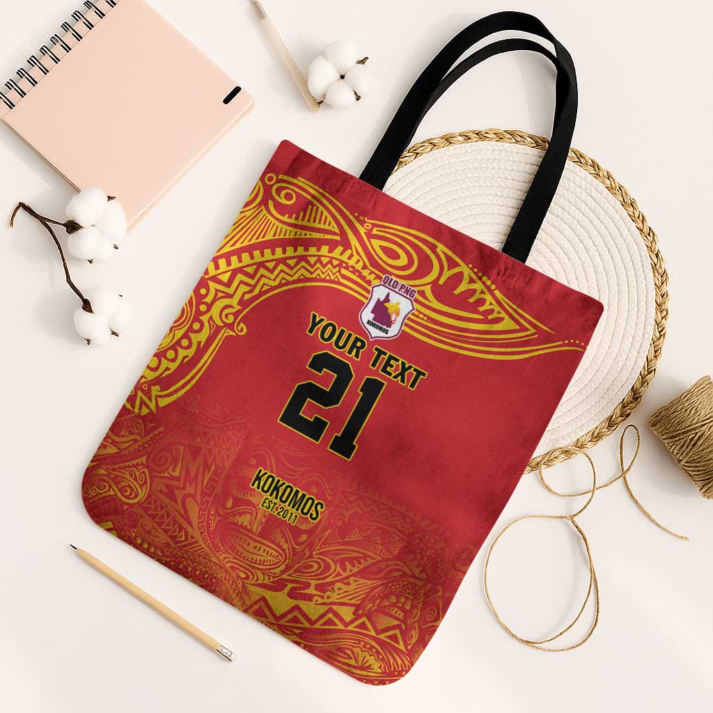 Queensland Papua New Guinea Custom Tote Bag All Red Pacific PNG Tribal Style LT9 Black Strap One Size Red - Polynesian Pride