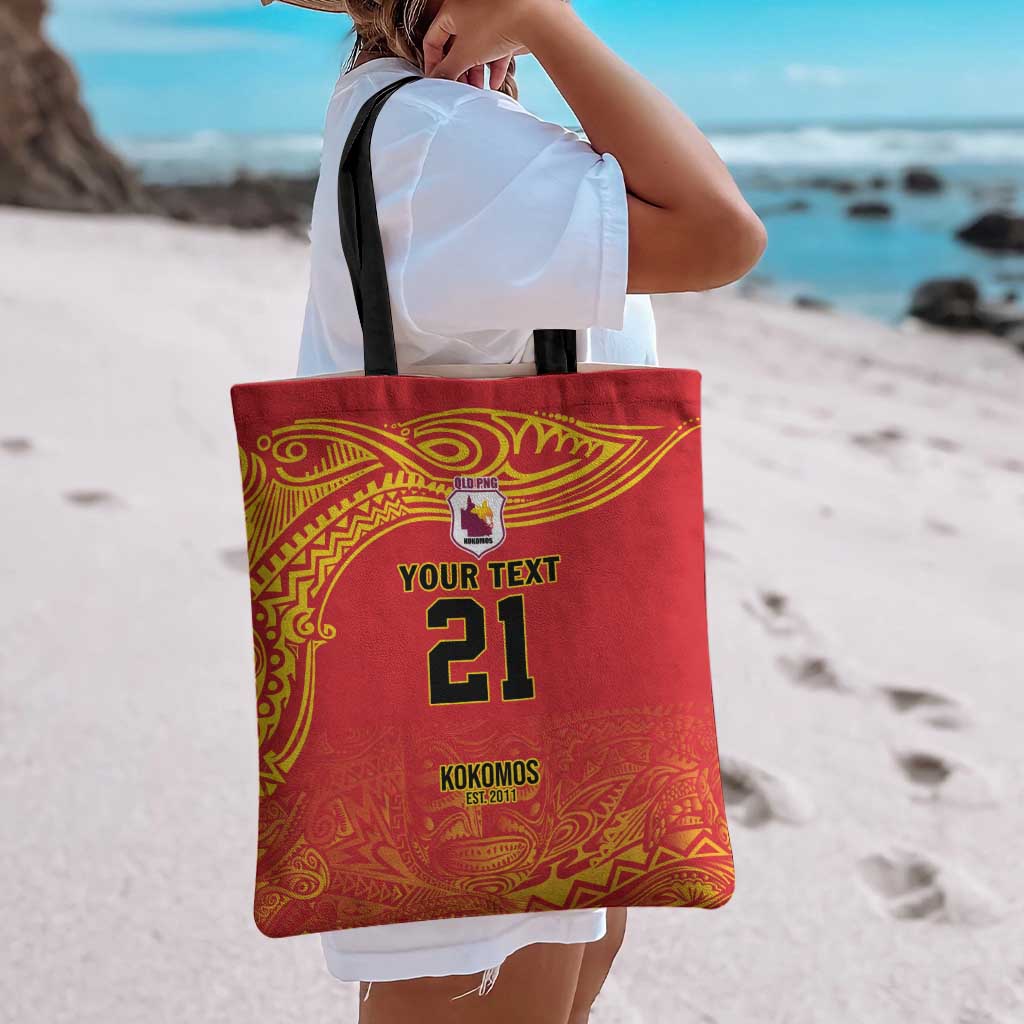 Queensland Papua New Guinea Custom Tote Bag All Red Pacific PNG Tribal Style LT9 - Polynesian Pride
