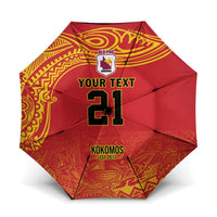 Queensland Papua New Guinea Custom Umbrella All Red Pacific PNG Tribal Style - Polynesian Pride