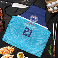 Queensland Samoa Custom Apron Blue Pacific Polynesian Tribal Pattern - Polynesian Pride