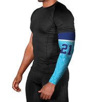 Queensland Samoa Custom Arm Sleeves Blue Pacific Polynesian Tribal Pattern LT9 - Polynesian Pride