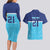 Queensland Samoa Custom Couples Matching Long Sleeve Bodycon Dress and Hawaiian Shirt Blue Pacific Polynesian Tribal Pattern