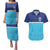 Queensland Samoa Custom Couples Matching Puletasi and Hawaiian Shirt Blue Pacific Polynesian Tribal Pattern