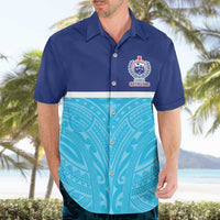 Queensland Samoa Custom Hawaiian Shirt Blue Pacific Polynesian Tribal Pattern