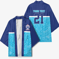 Queensland Samoa Custom Kimono Blue Pacific Polynesian Tribal Pattern - Polynesian Pride
