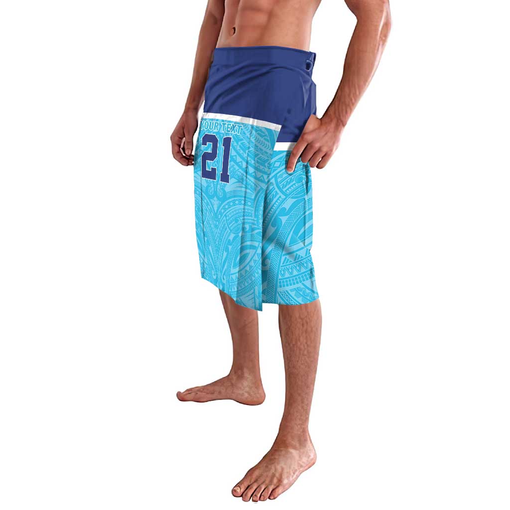 Queensland Samoa Custom Lavalava Blue Pacific Polynesian Tribal Pattern