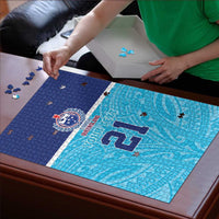 Queensland Samoa Custom Puzzle Blue Pacific Polynesian Tribal Pattern - Polynesian Pride