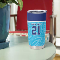 Queensland Samoa Custom Tumbler Cup Blue Pacific Polynesian Tribal Pattern LT9 - Polynesian Pride