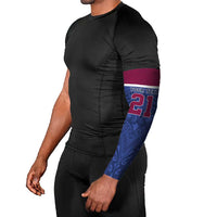Queensland Samoa Custom Arm Sleeves Maroon-Blue Pacific Polynesian Tribal Pattern LT9 - Polynesian Pride