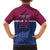 Queensland Samoa Custom Kid Hawaiian Shirt Maroon-Blue Pacific Polynesian Tribal Pattern