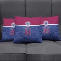 Queensland Samoa Custom Pillow Cover Maroon-Blue Pacific Polynesian Tribal Pattern LT9 - Polynesian Pride