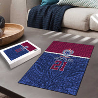 Queensland Samoa Custom Puzzle Maroon-Blue Pacific Polynesian Tribal Pattern - Polynesian Pride