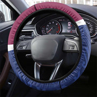 Queensland Samoa Steering Wheel Cover Maroon-Blue Pacific Polynesian Tribal Pattern